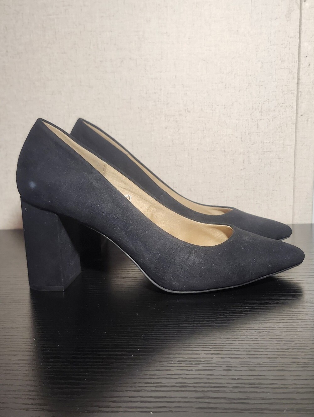 H&M Suede Block Heel Pumps